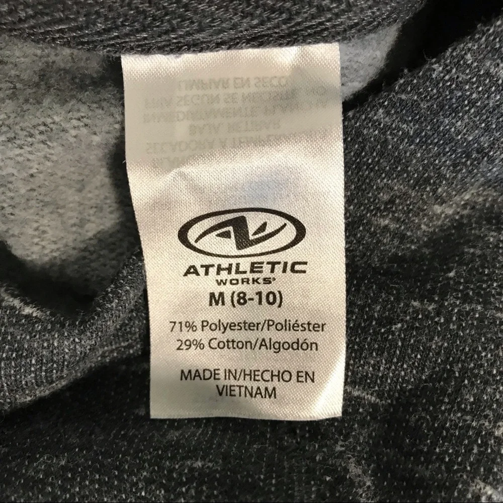 Athletic Works Heather Gray Funnel Neck Hoodie Medium (8-10) - Picture 8 of 9